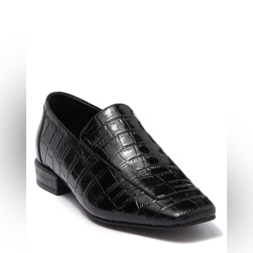 NWT Women’s Jeffrey Campbell Marko Croc Embossed Loafer Flats black size 8